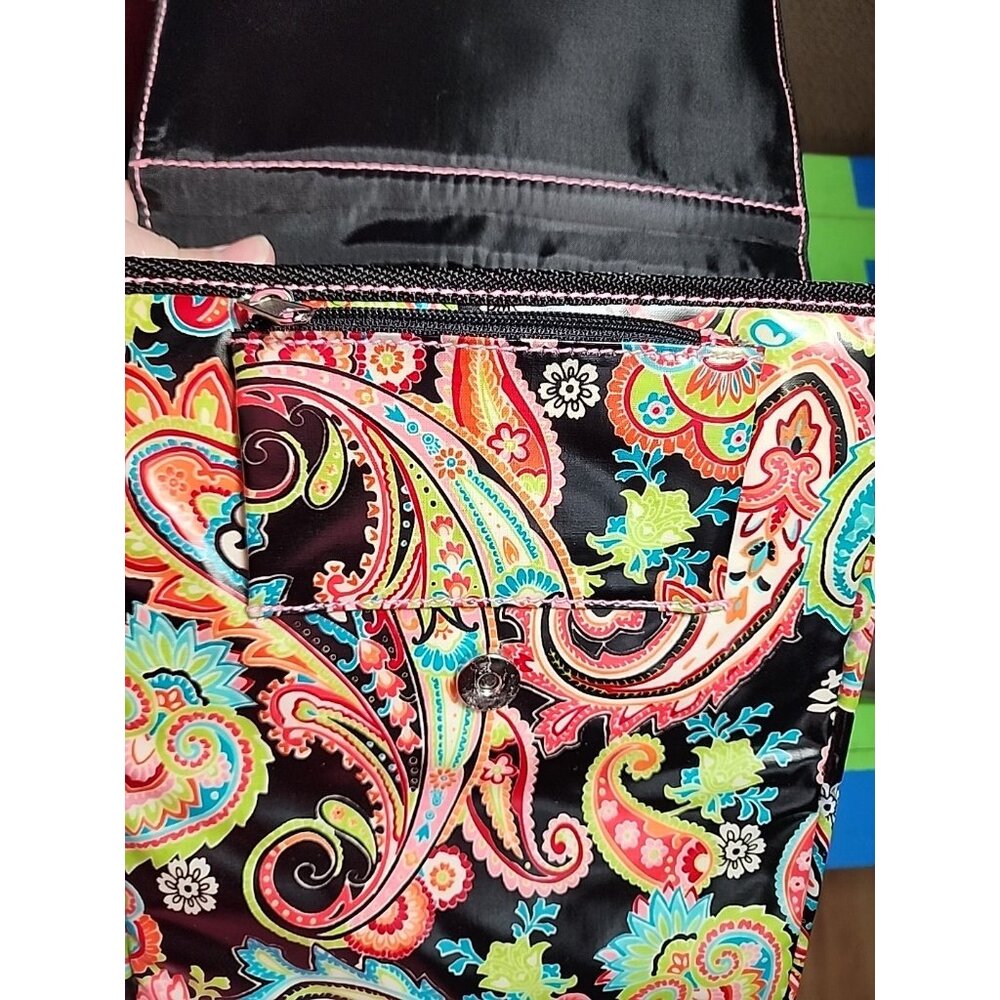 Hadiki Bayou Paisley Sling Crossbody Purse Shoulder Bag Adjustable Strap EUC - Picture 7 of 16